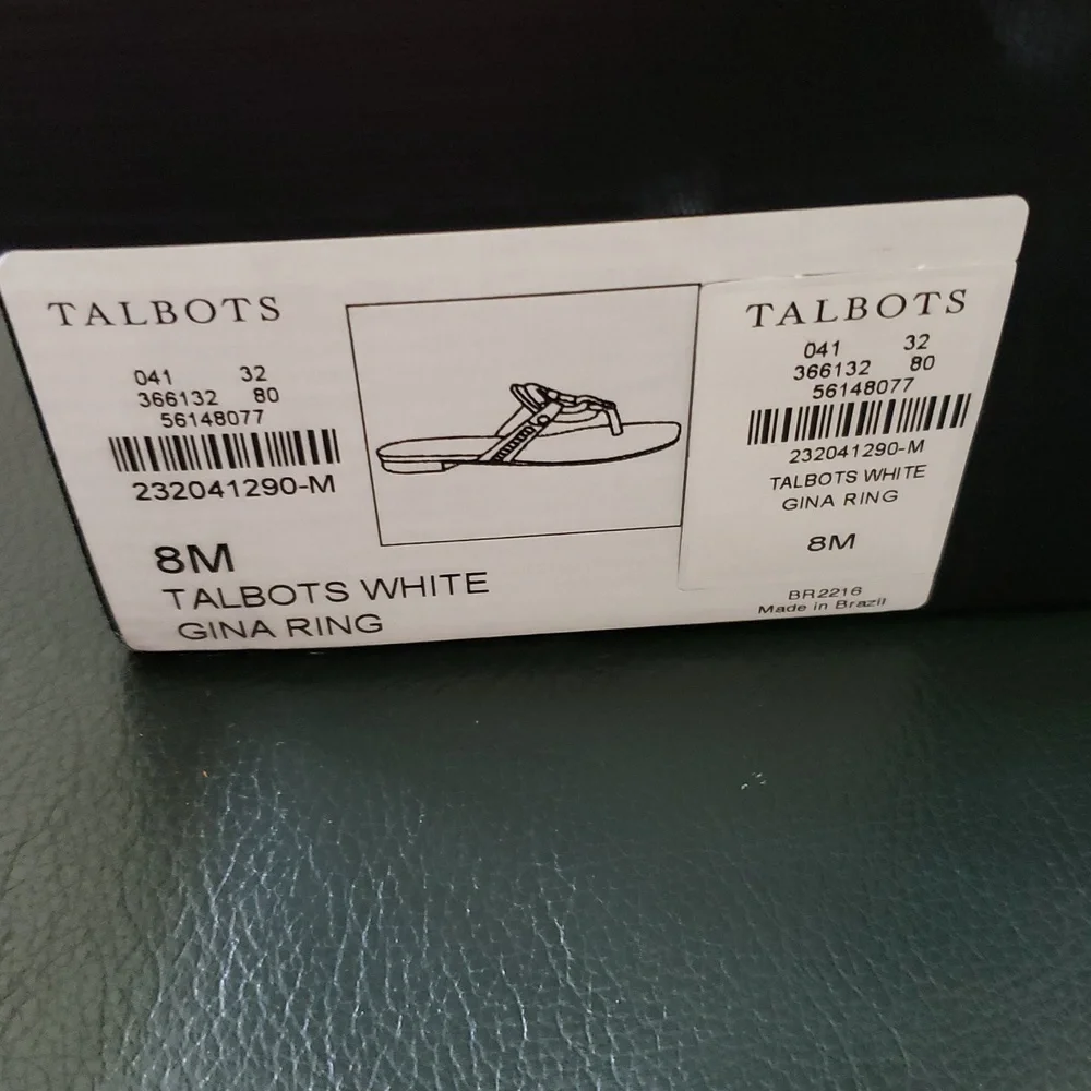 Talbots White Sandals with Silver Detail - Picture 2 of 2